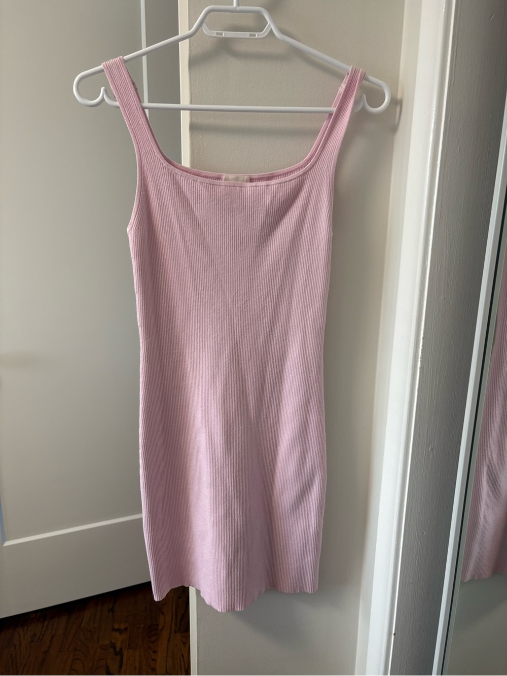 Wilfred Soft Pink Ribbed Knit Tank Dress